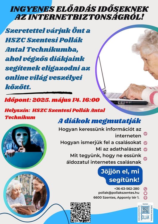 Ingyenes előadás időseknek az internetbiztonságról!