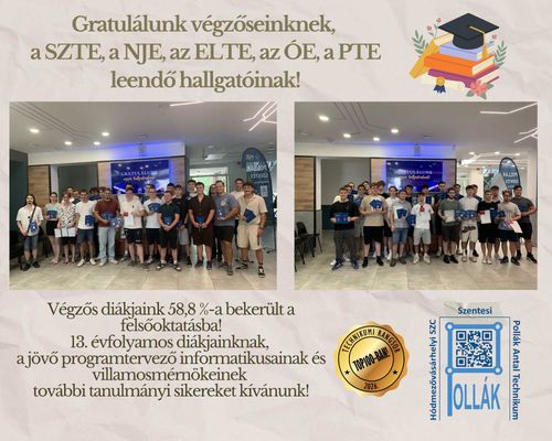 Sikeres egyetemi felvételik a Pollákban